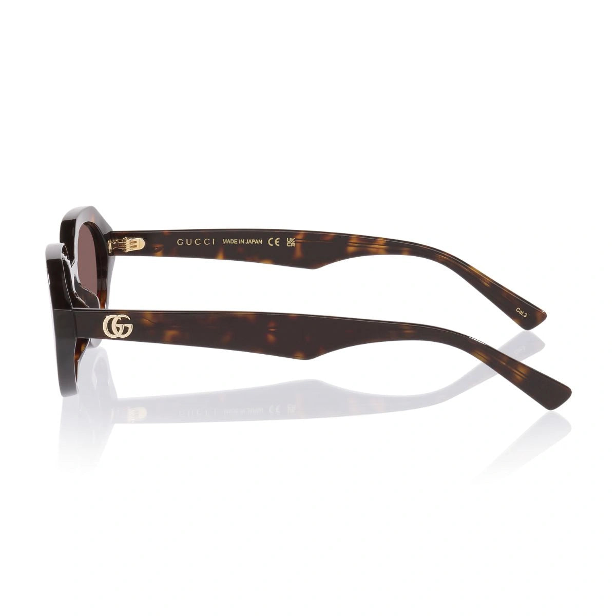 Luxury Gucci GG2178S 002 Havana acetate sunglasses with gold GG temples