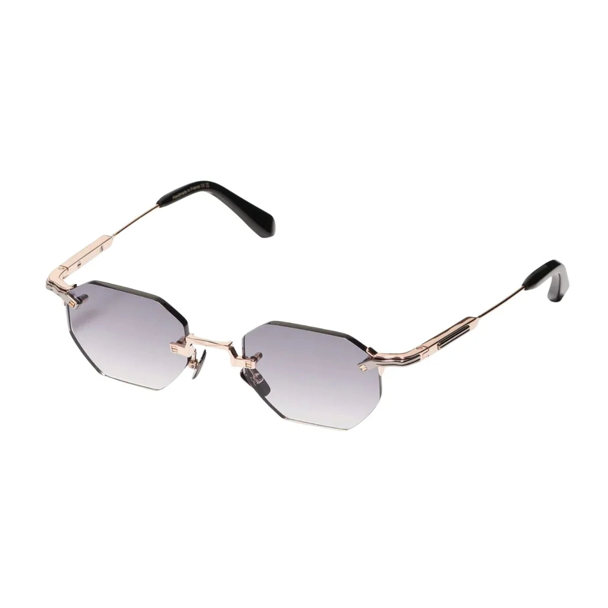 Explore John Dalia hexagonal sunglasses with ruthenium-coloured metal accents