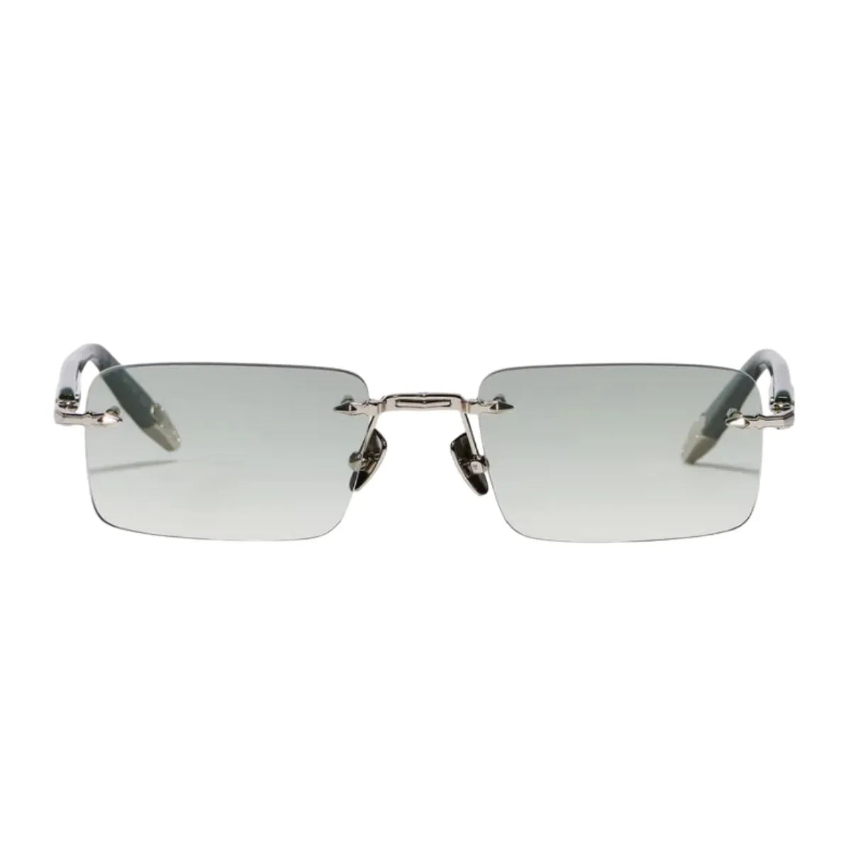 Luxury John Dalia Sunglasses R01 C545 Rimless Green Lens at Optorium India