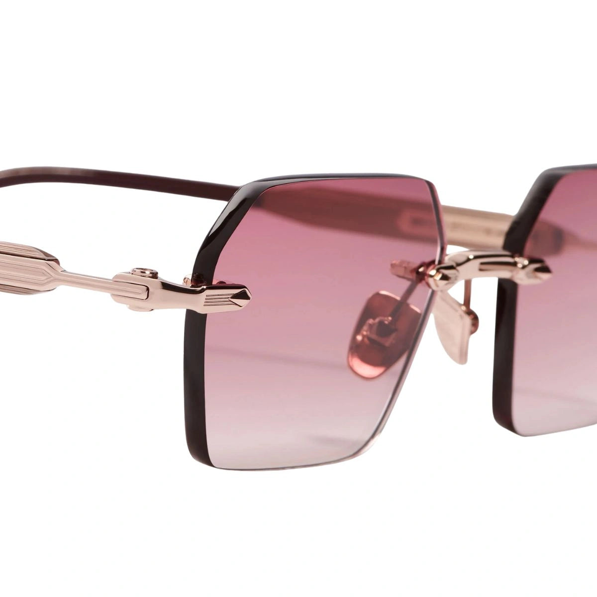 John Dalia R03 C460 Luxury Rimless Bordeaux Gradient Unisex Sunglasses