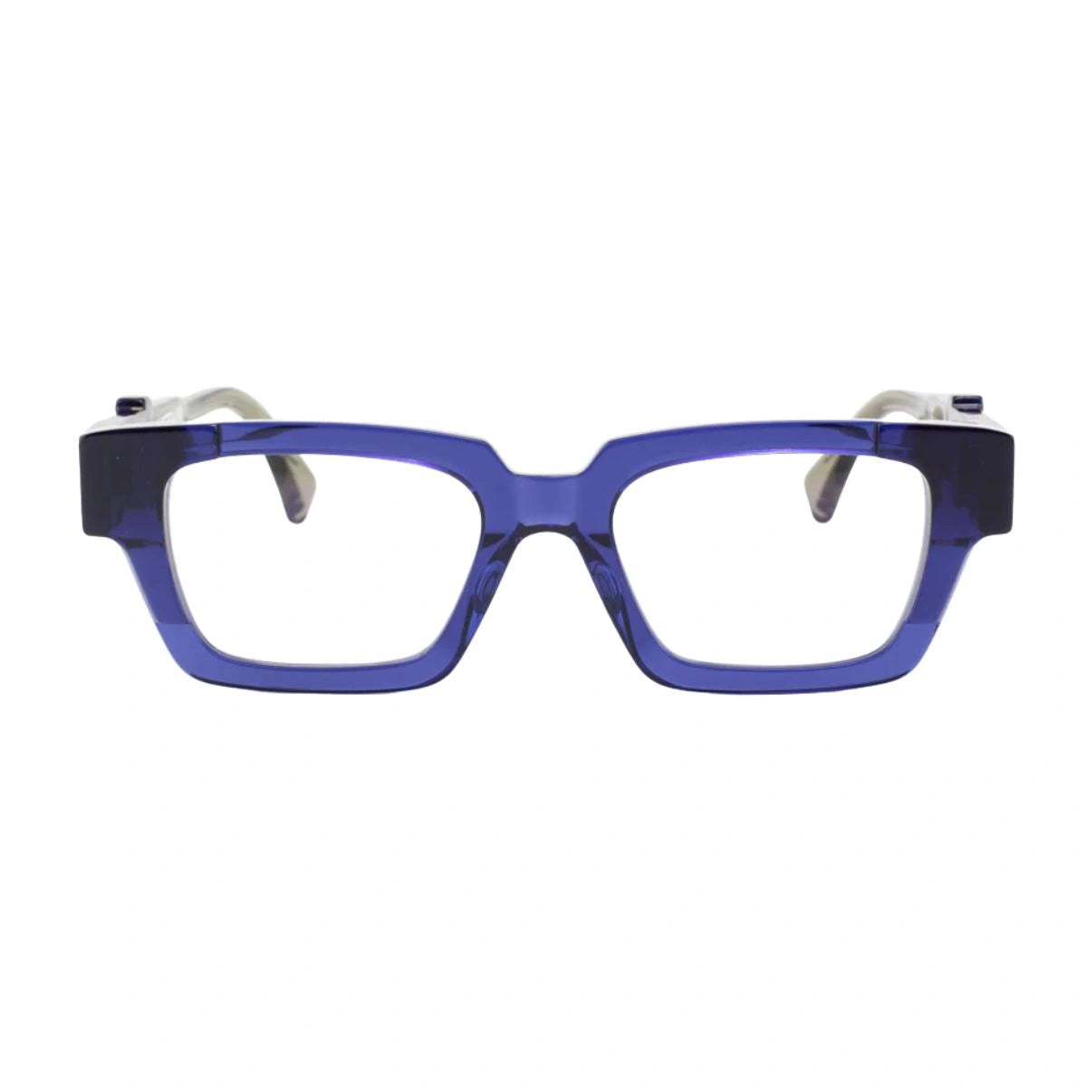 Kuboraum I01 BLUE transparent dark blue square eyeglass frame for unisex