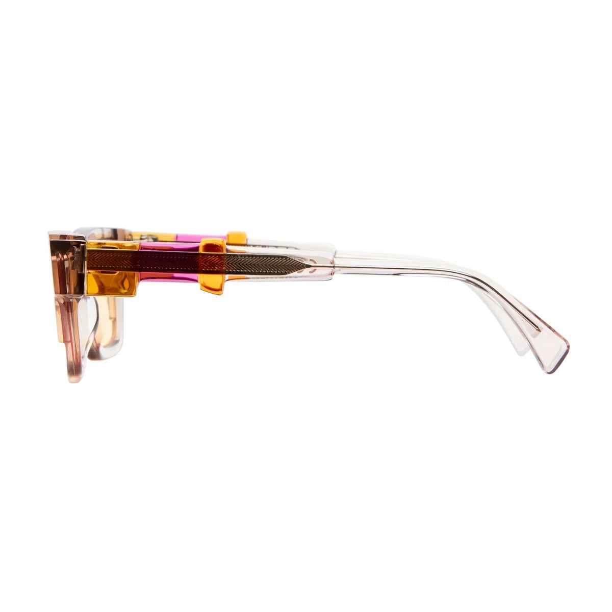 Kuboraum I01 LWG unisex square shades with orange UV lenses