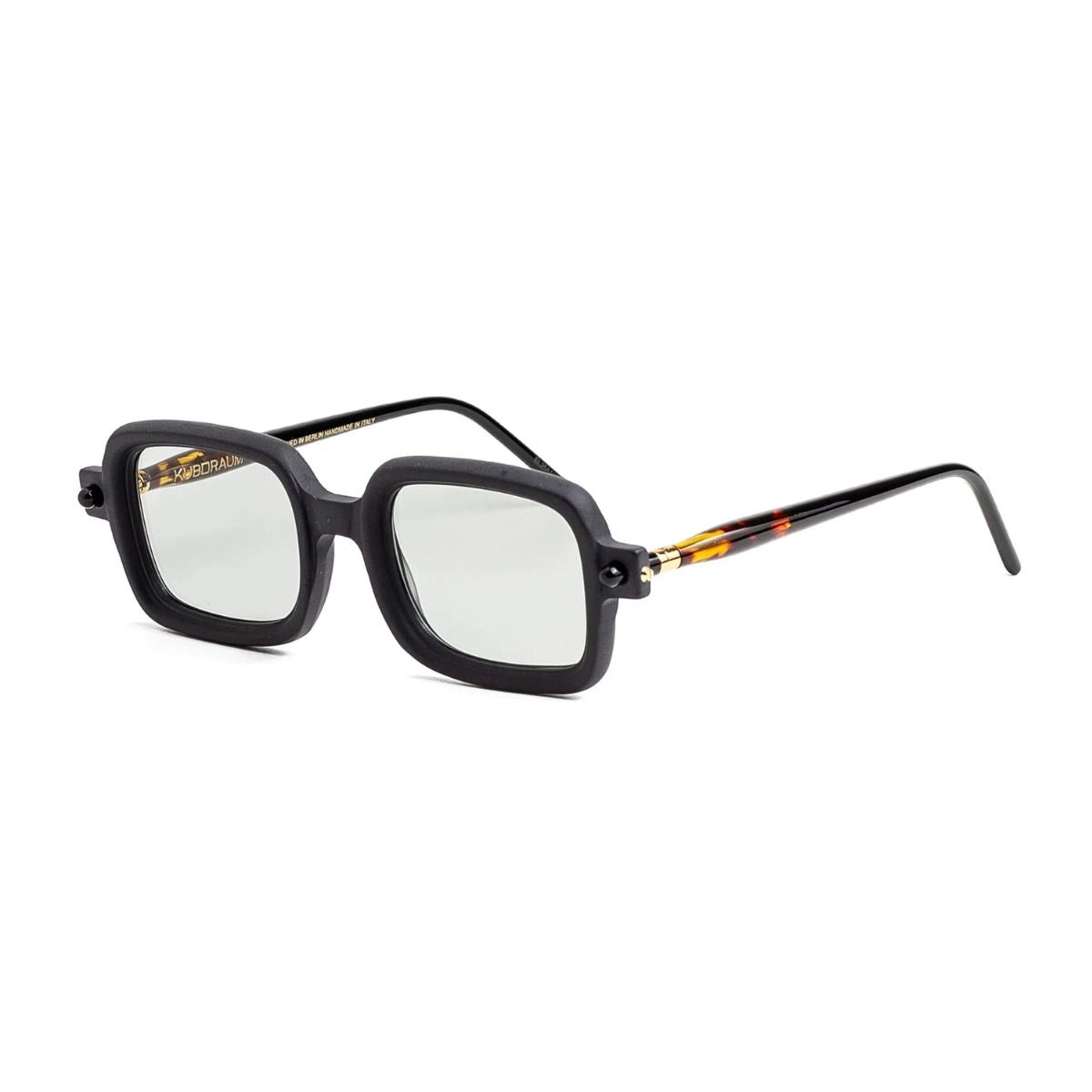 Premium Kuboraum square shades with black matt acetate frame