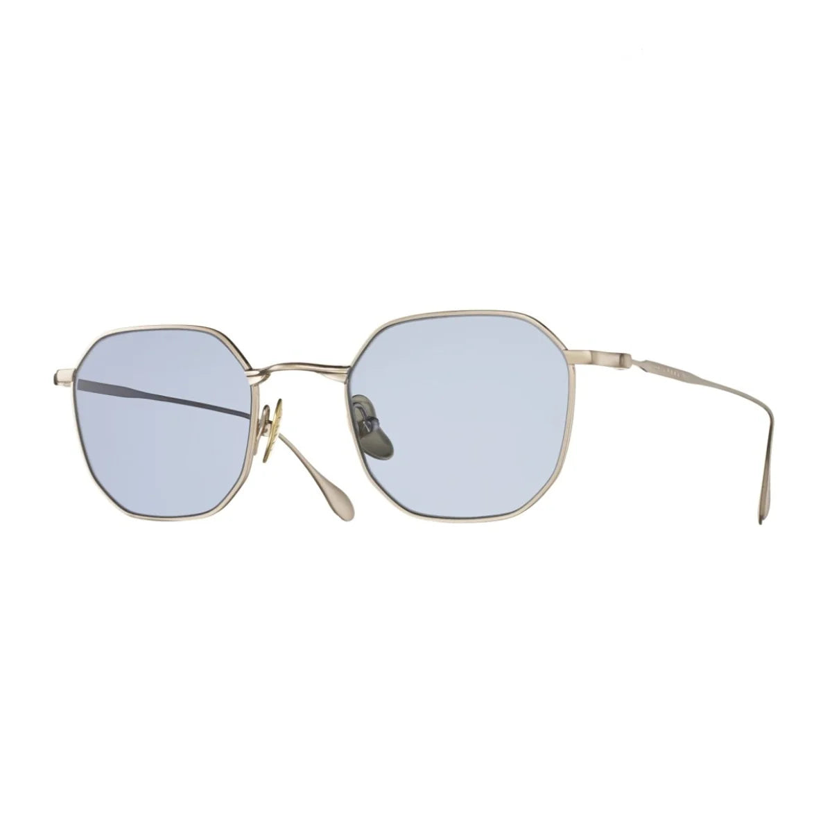 Massada unisex luxury sunglasses brushed white gold with navy lenses optorium