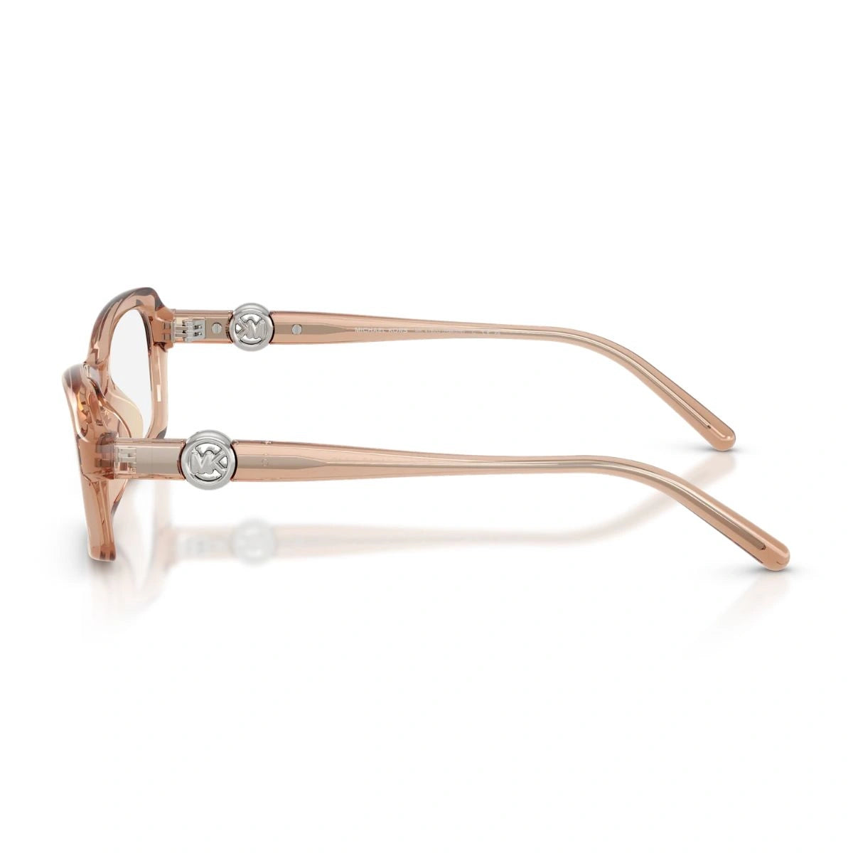 Premium Michael Kors Hakone rectangle prescription eyeglasses with silver MK logo