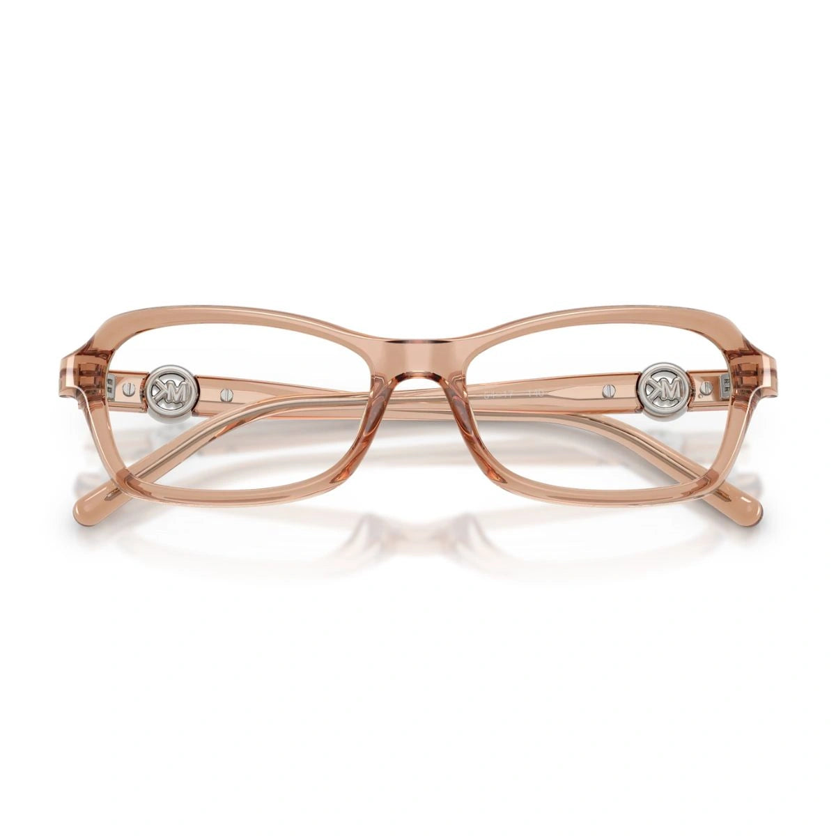 Luxury Michael Kors Hakone transparent brown rectangle spectacles for women