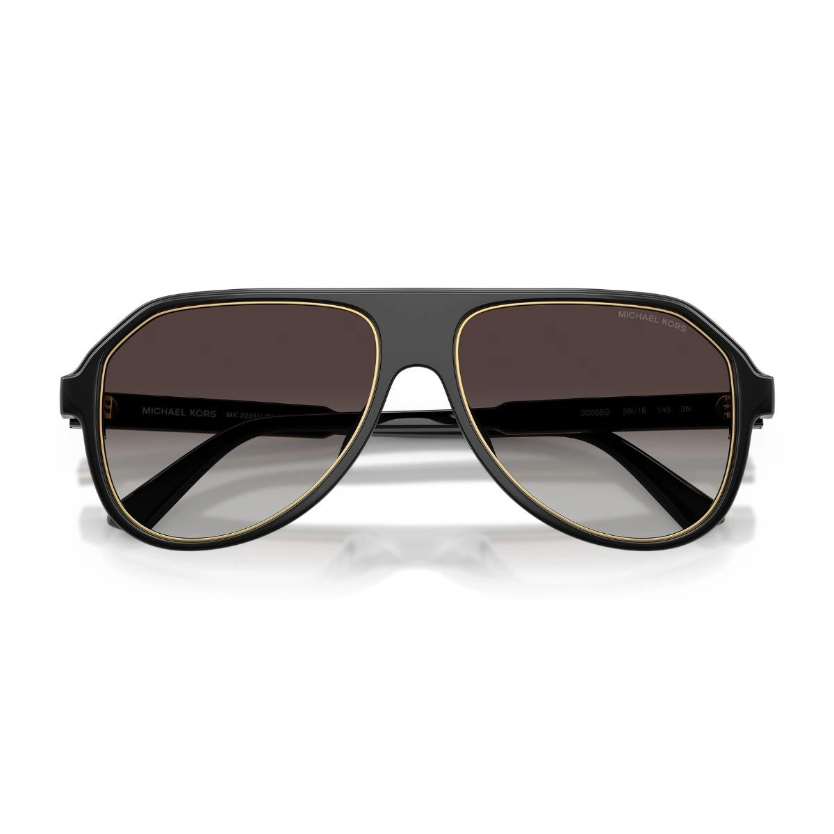 Luxury Michael Kors Men's Pilot Sunglasses MK2281U Black Gold Frame