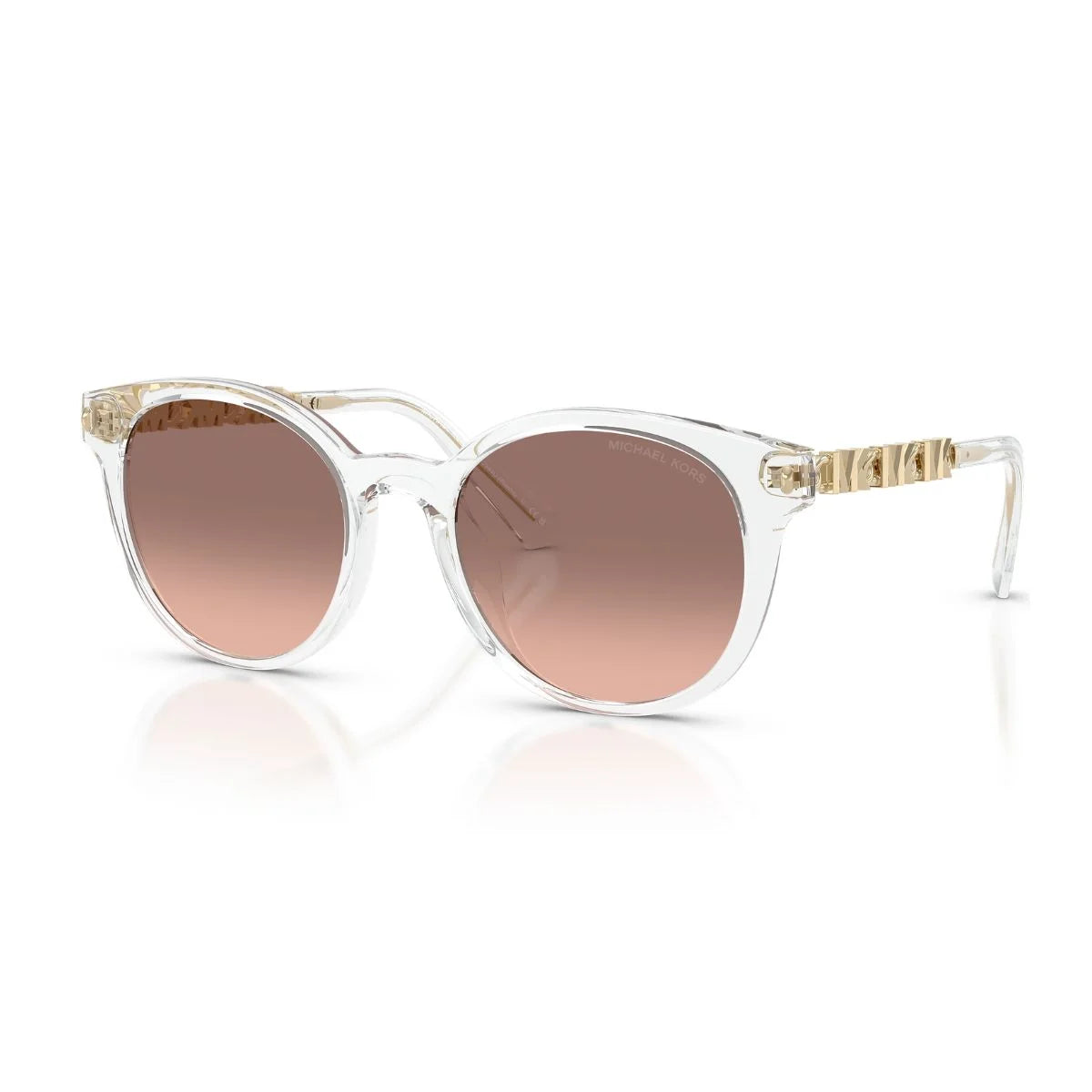 Signature gold-tone hardware on Michael Kors Pienza crystal sunglasses