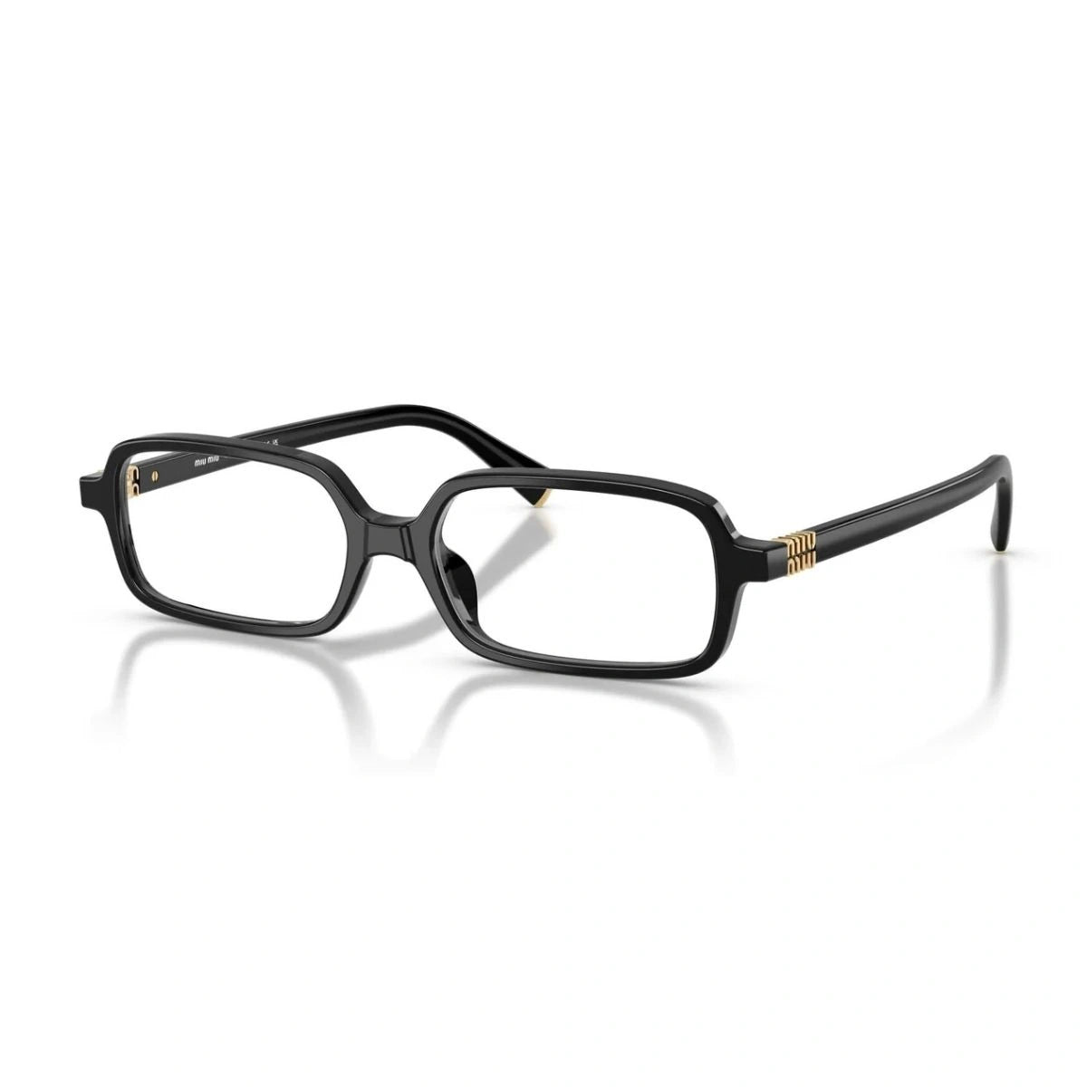 Luxury Miu Miu VMU 01Y Black Rectangle Prescription Eyeglasses for Women