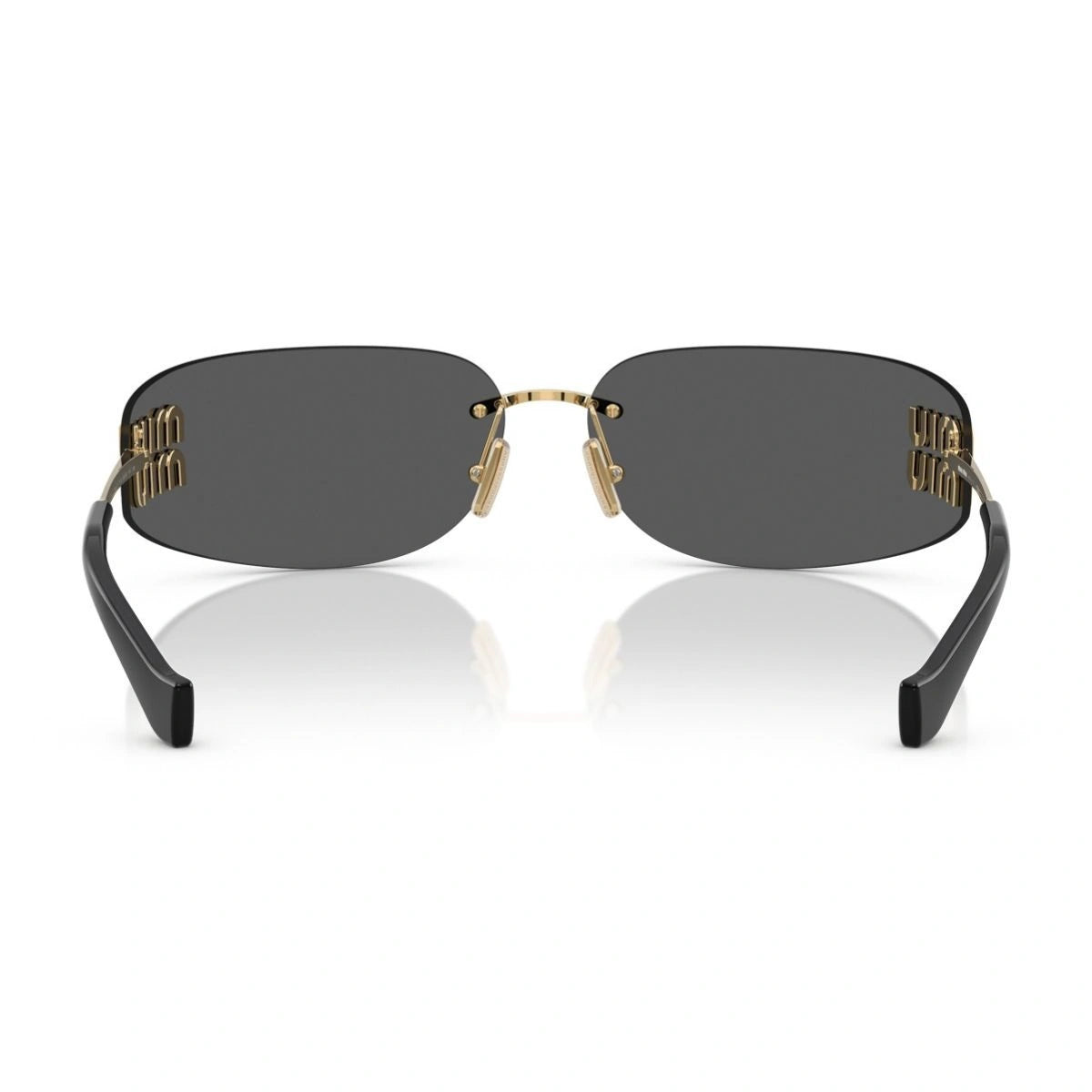 Miu Miu A51S 5AK-5S0 Gold Rectangle Designer Sunglasses for Women