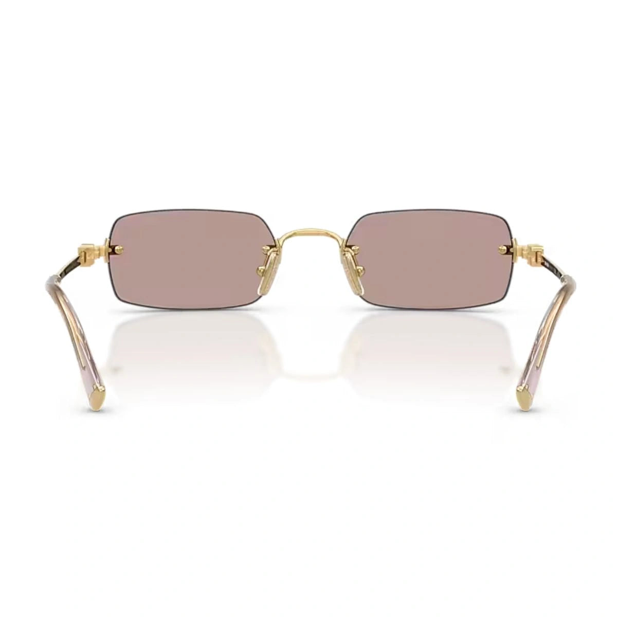 Premium gold frame Miu Miu sunglasses with purple lenses