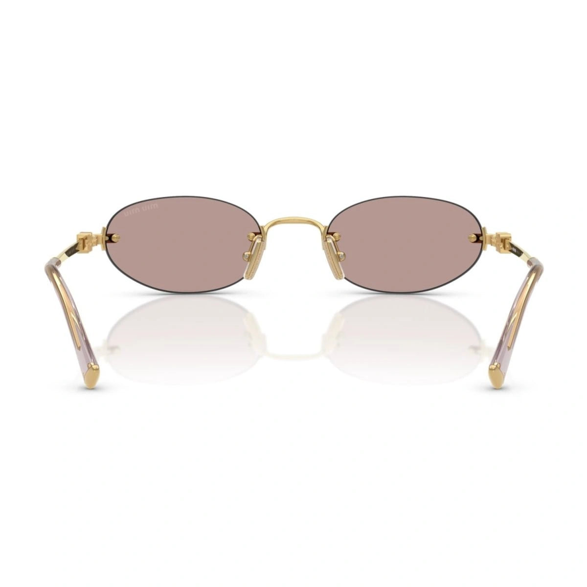 Designer Miu Miu rimless goggles with transparent temple tips