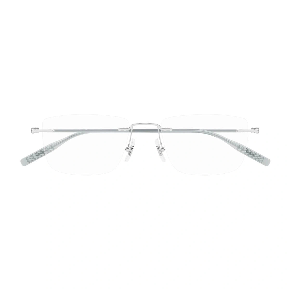 Montblanc MB04310 004 rimless square optical frame in silver