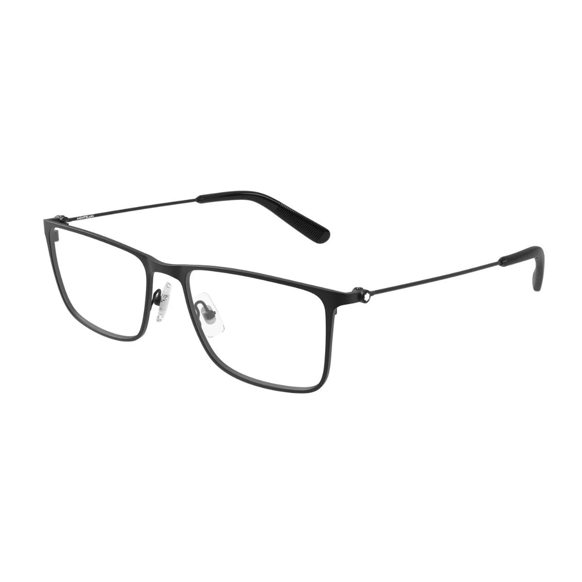 Luxury Montblanc rectangular spectacles with metal frame