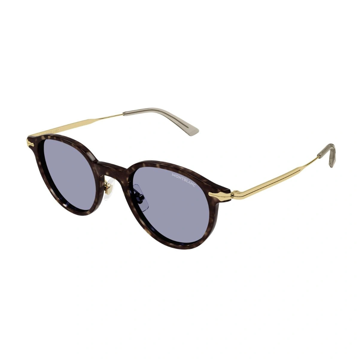 Men’s Montblanc MB0362S luxury eyewear with gold metal temples