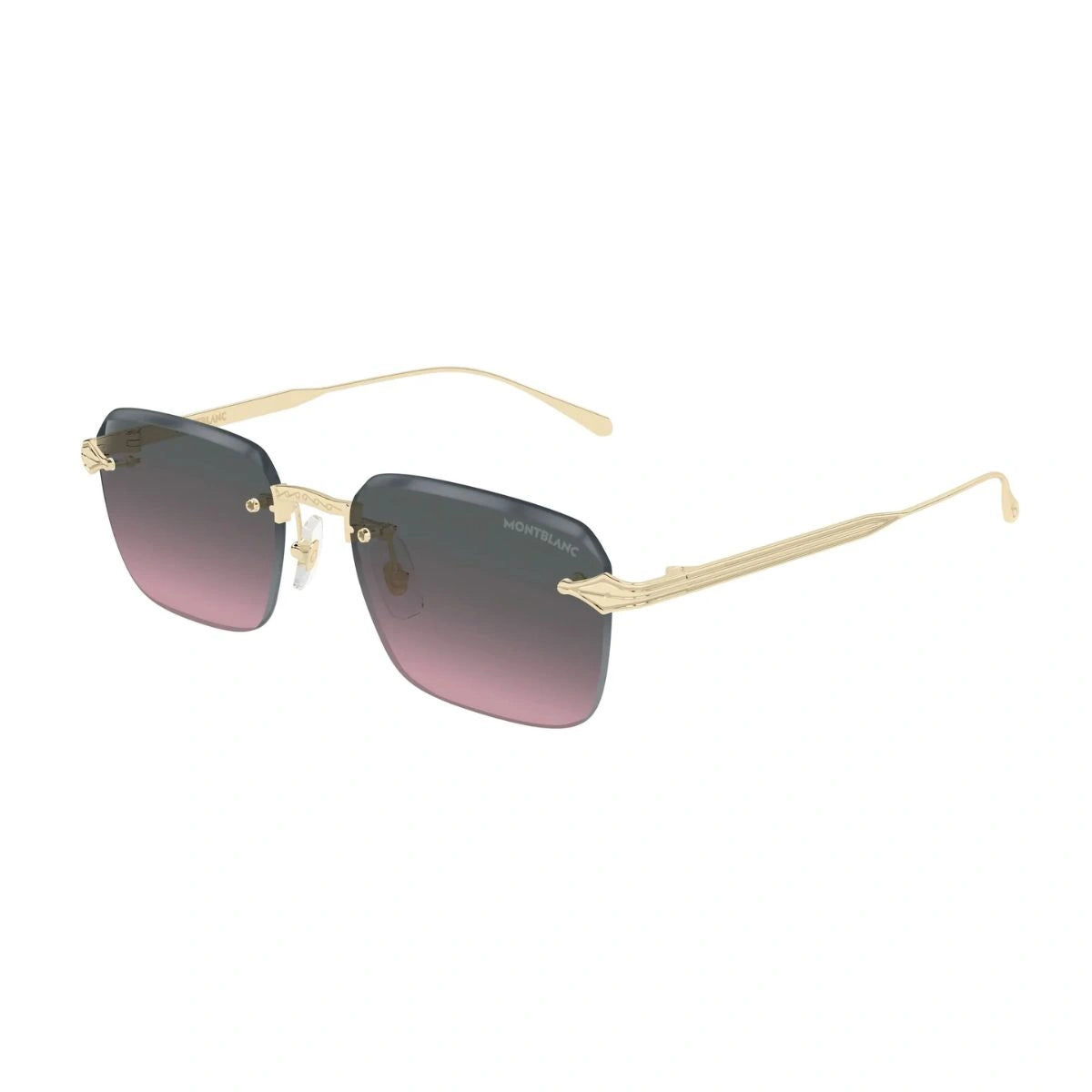 Luxury Montblanc men’s sunglasses with engraved gold temples