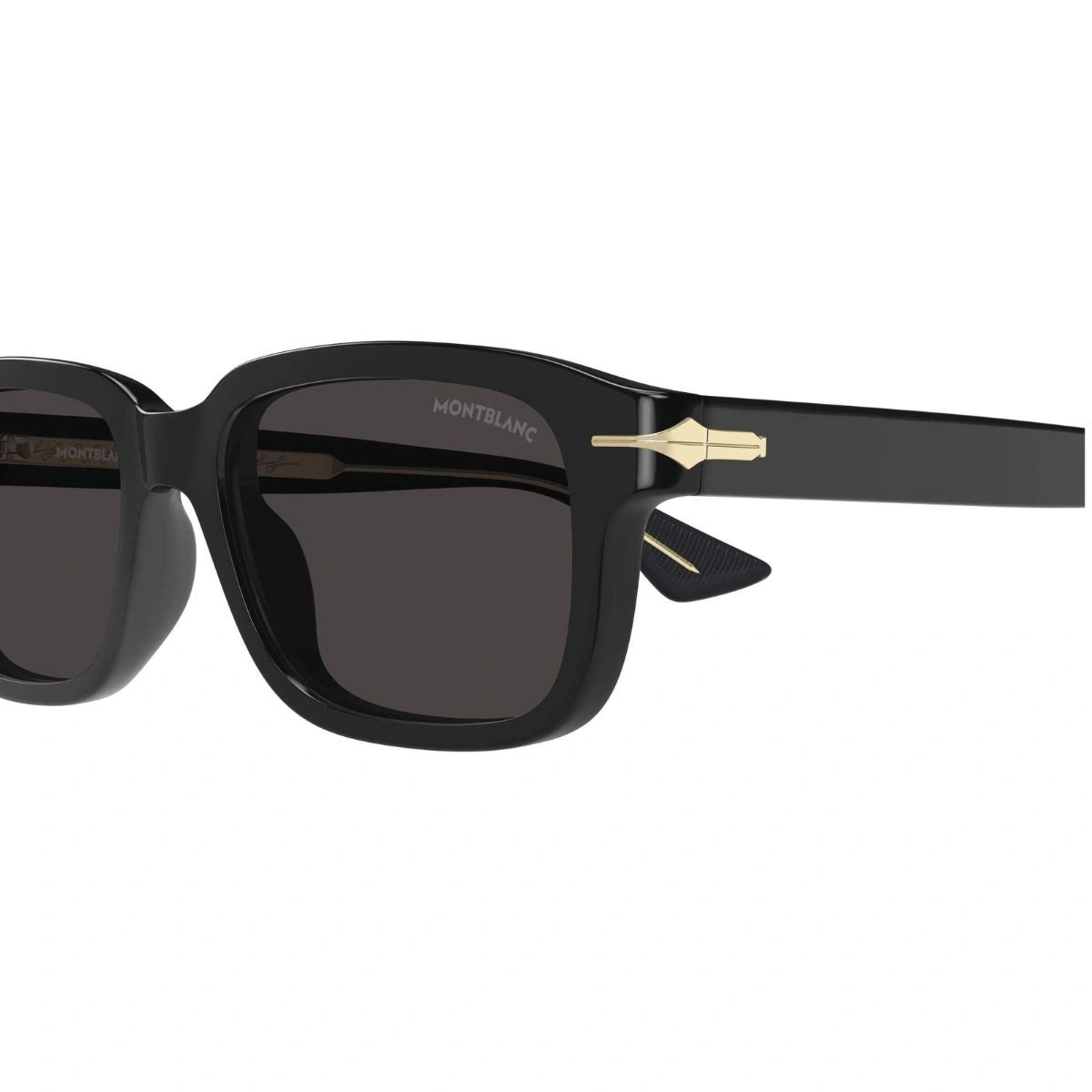Japanese crafted Montblanc square sunglasses in glossy black