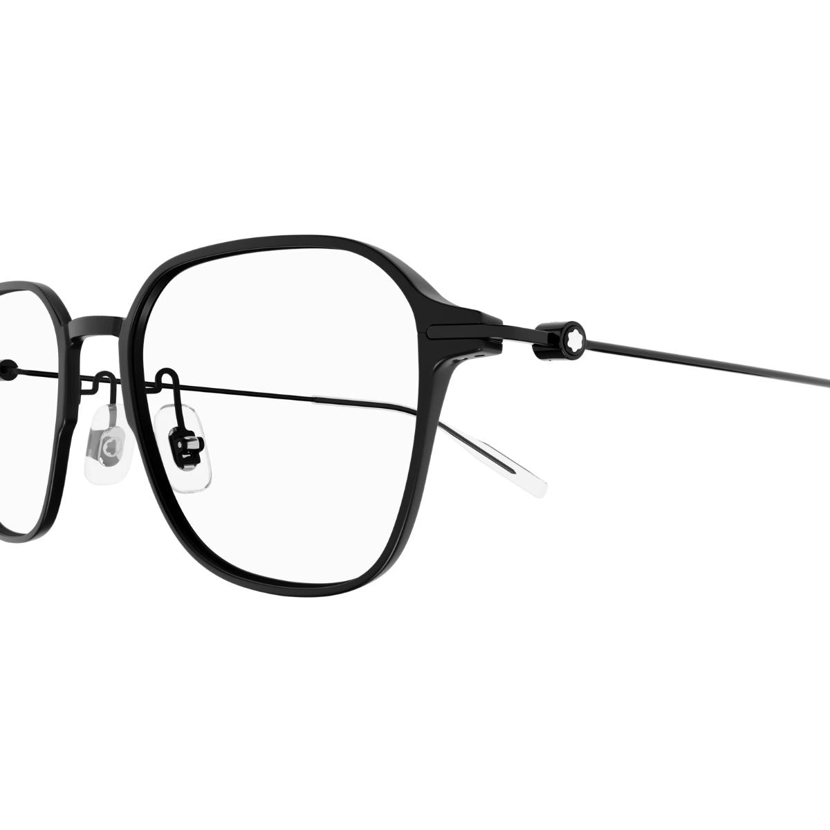 Montblanc black metal designer eyeglasses with Snowcap logo optical frame