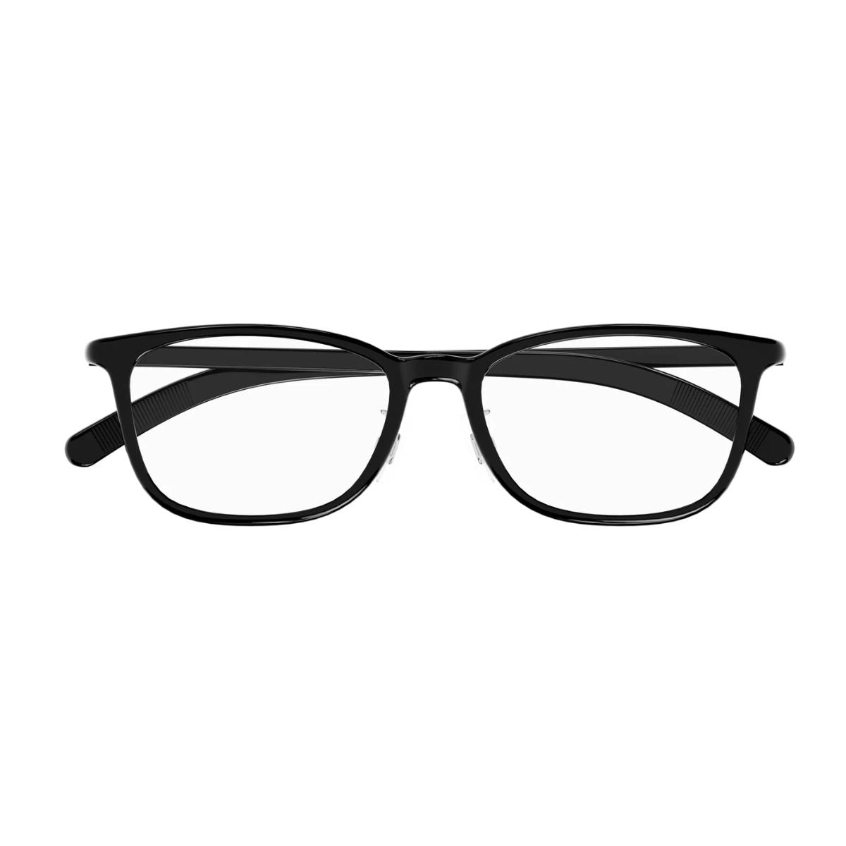 Montblanc MB0376OJ 001 black rectangular optical frames with Snowcap emblem