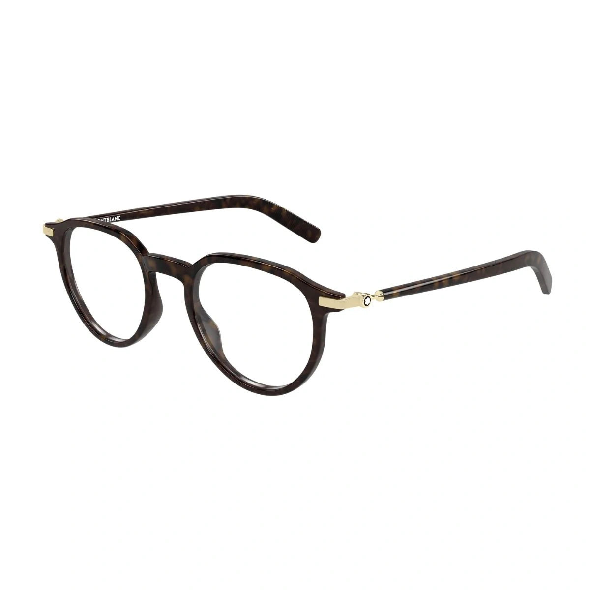 Featuring Montblanc MB0495O 003 optical frames with gold temple accents