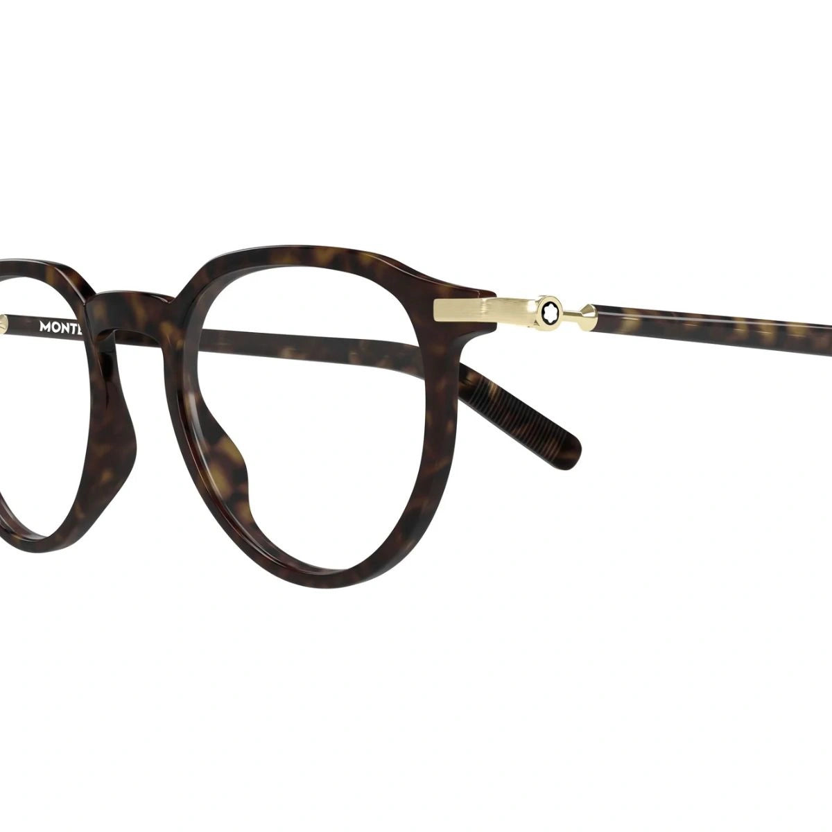 Havana Montblanc MB0495O 003 full-rim eyeglasses with Snowcap detail