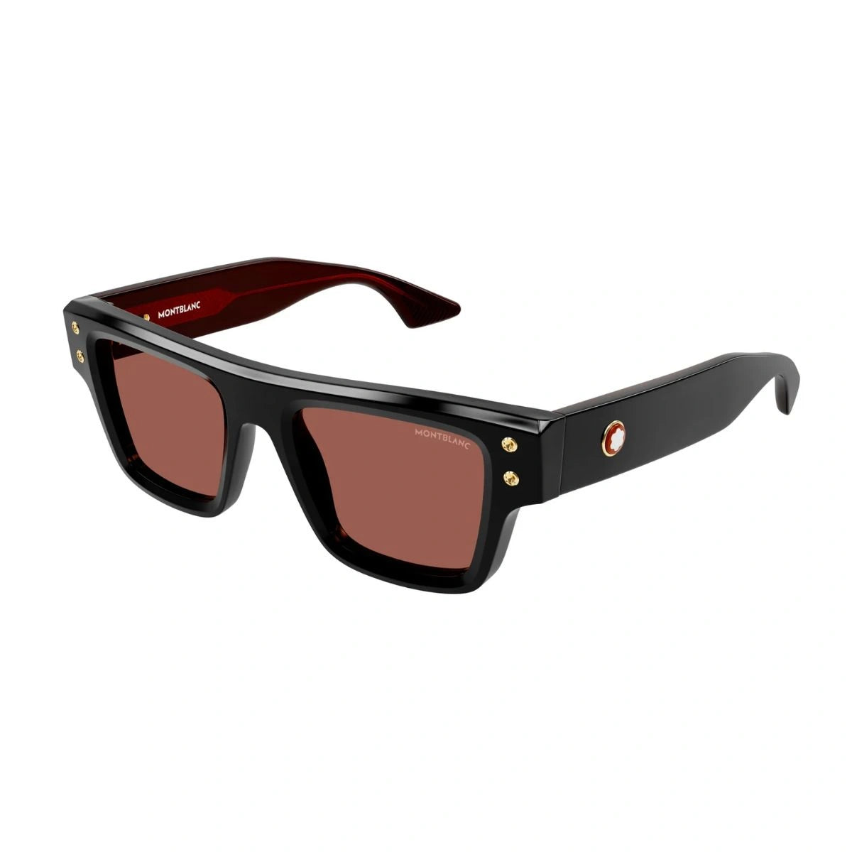 Bold Montblanc MB0253S 008 oversized sunglasses with Snowcap temple details