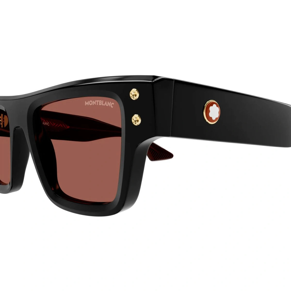 Modern Montblanc MB0253S 008 full-rim sunglasses with Snowcap emblem