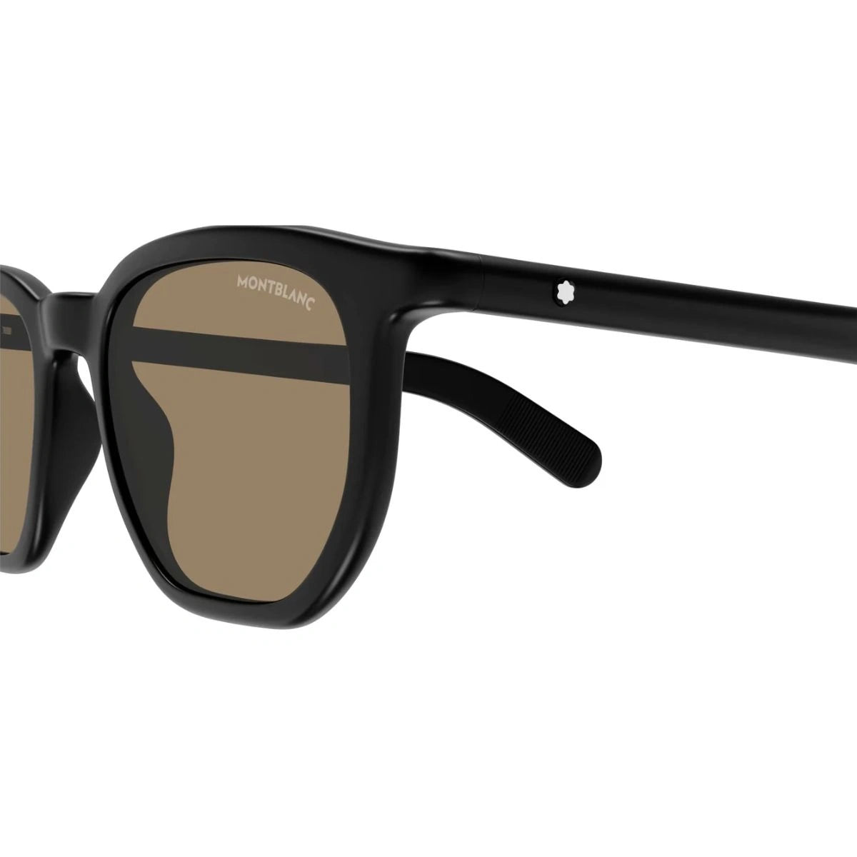 Matte black Montblanc MB0352S 007 full-rim sunglasses with brown lenses