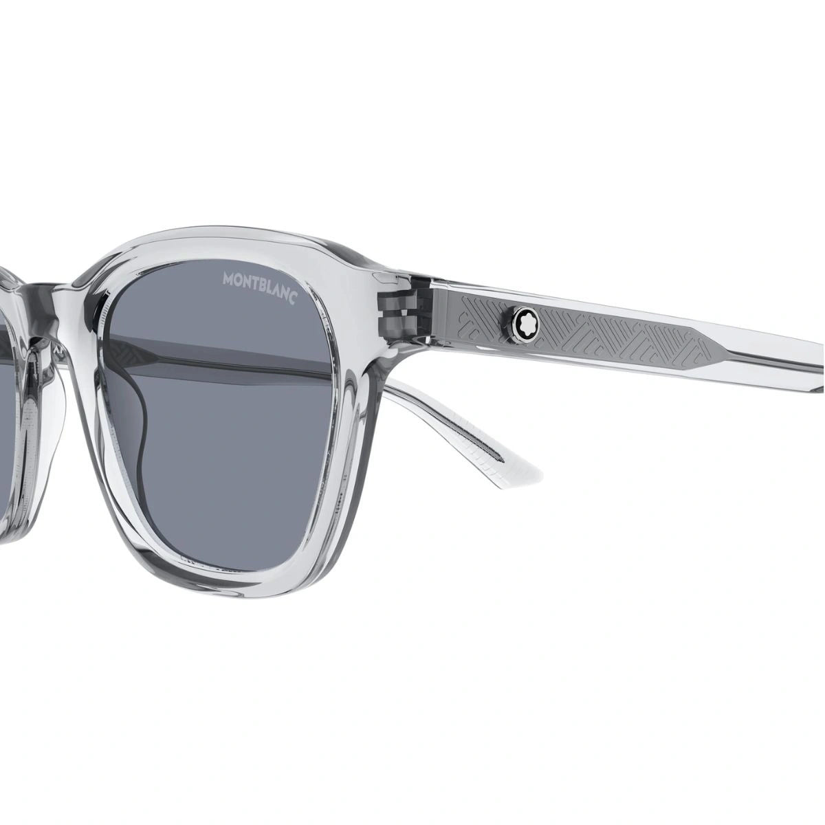 Luxury Montblanc MB0384S designer grey sunglasses with Snowcap emblem logo