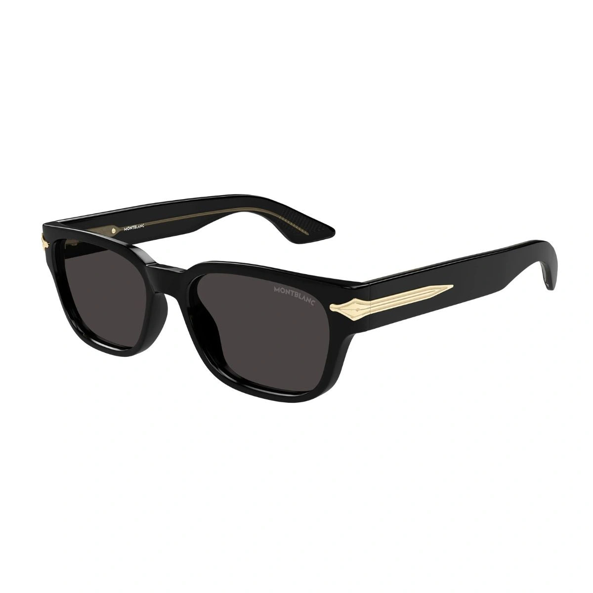 Signature Montblanc MB0479S 001 men’s sunglasses with gold Nib temples