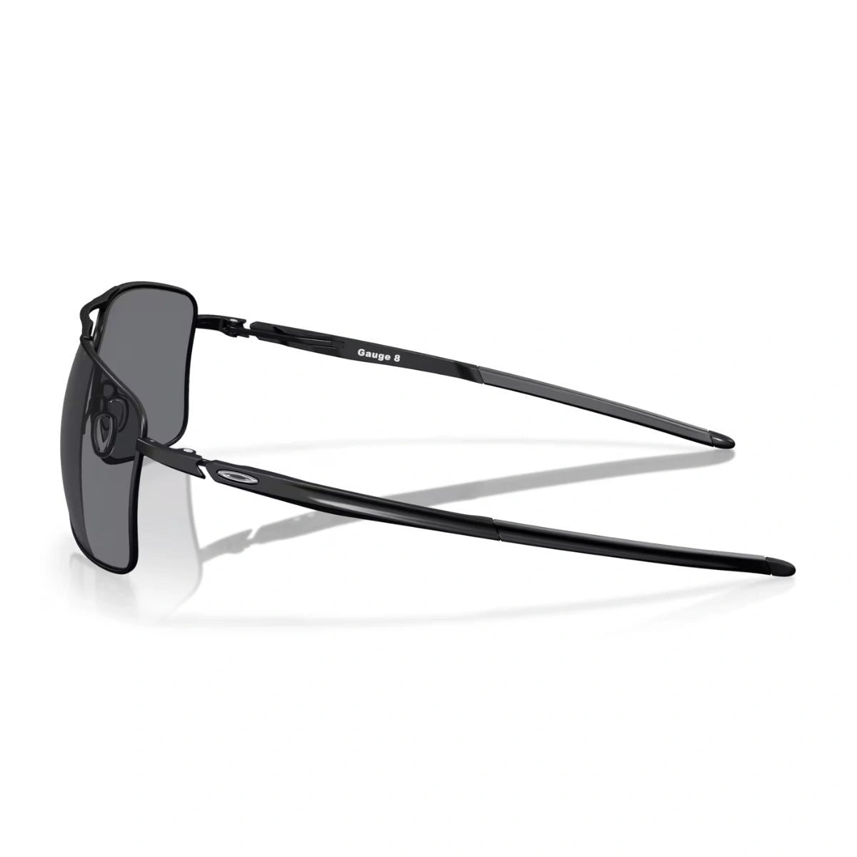 Shop Oakley Gauge 8 matte black C-5 alloy sunglasses with Oakley O logo