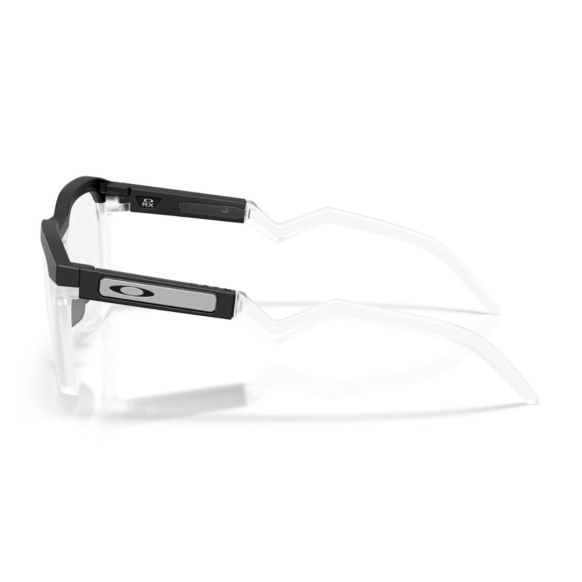 Explore Oakley OX8208-0452 unisex clear square eyeglasses with O logo temples