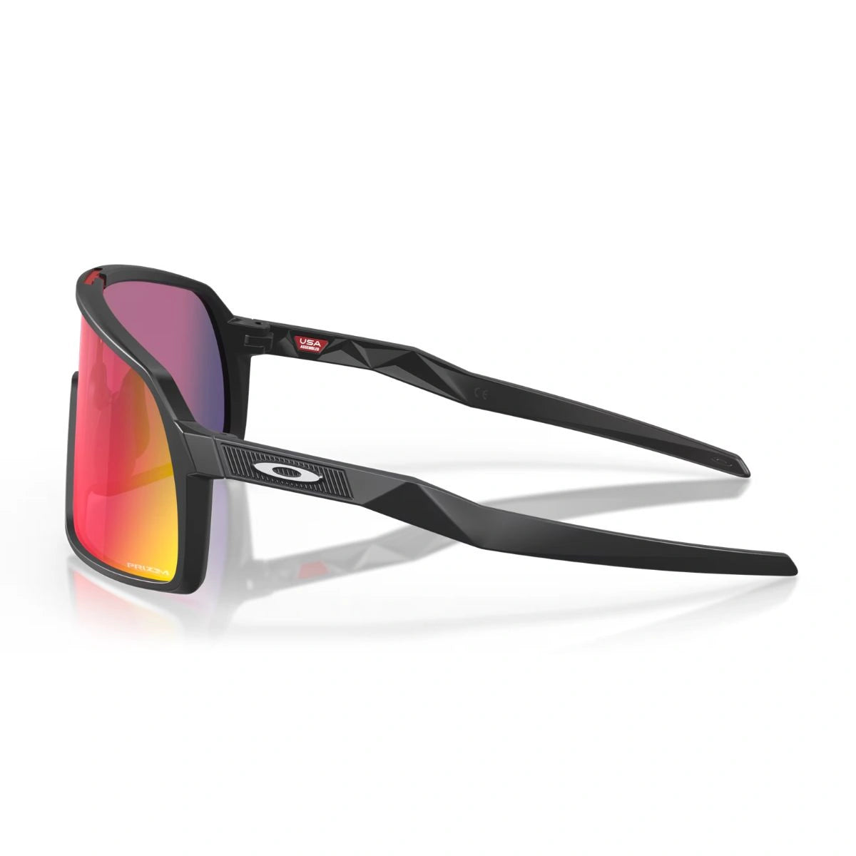 Showcase Oakley Sutro matte black shield eyewear with UV protection lenses