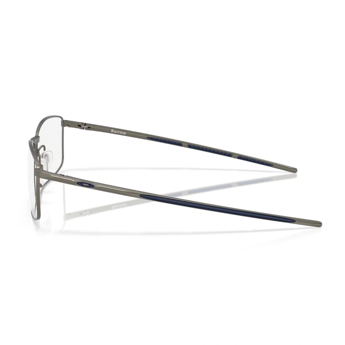 Matte gunmetal Oakley Burrow square prescription eyeglasses unisex