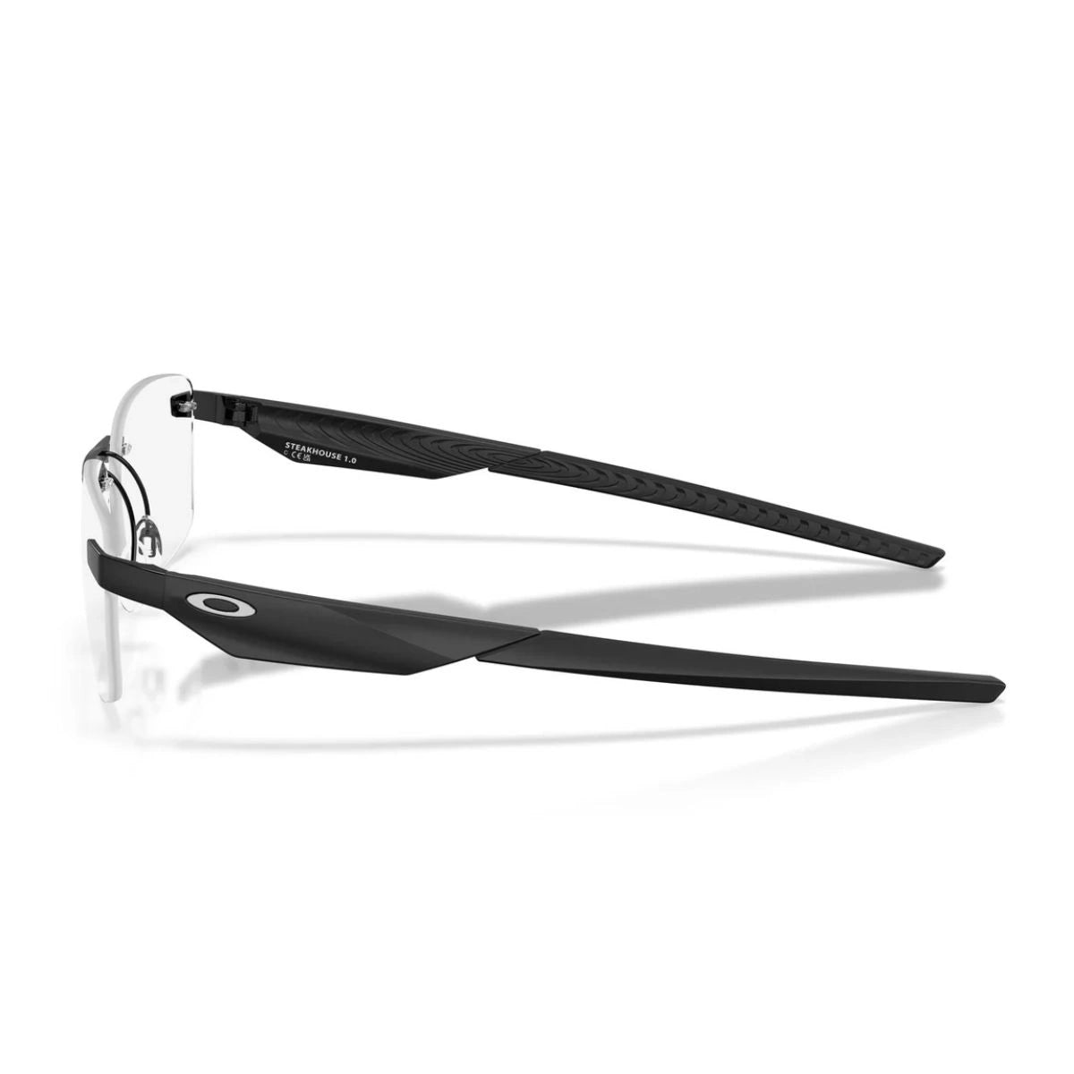Premium Oakley rectangle rimless eyeglasses with Oakley O logo