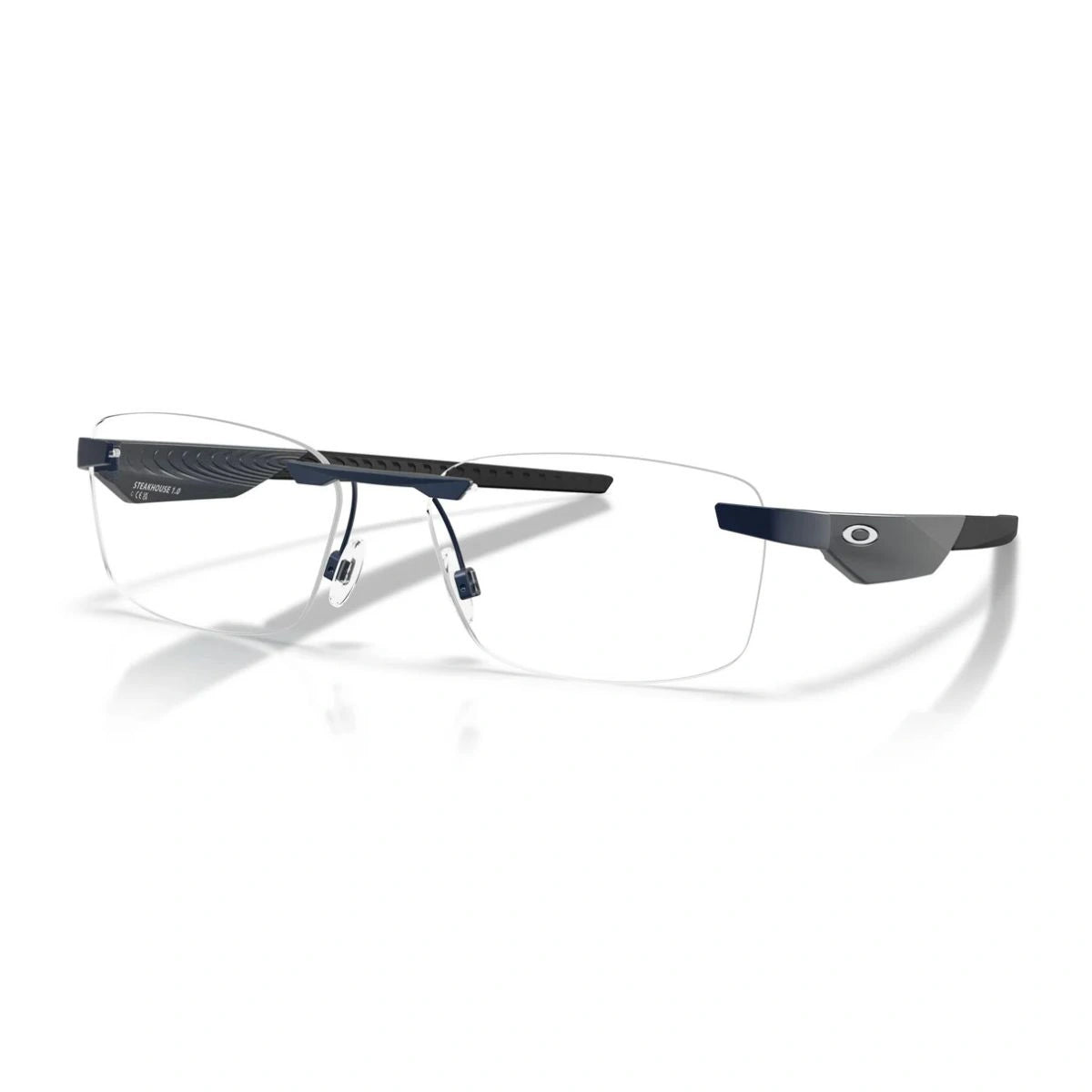Premium Oakley rimless optical frame with matte midnight temples