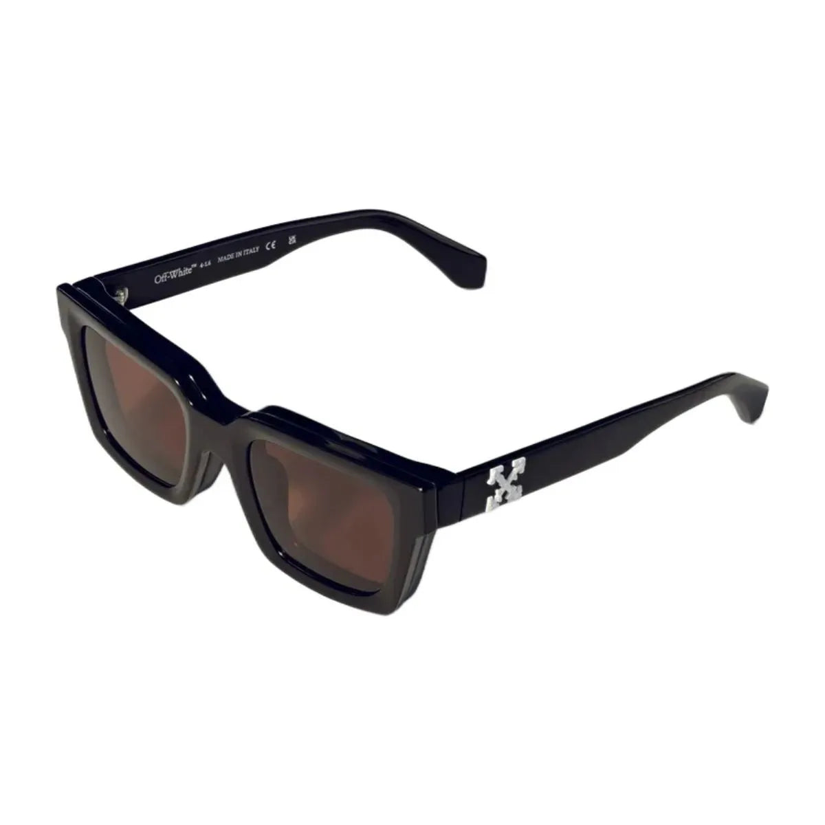Off-White OW9000 1064P square clip-on sunglasses with brown lenses at Optorium