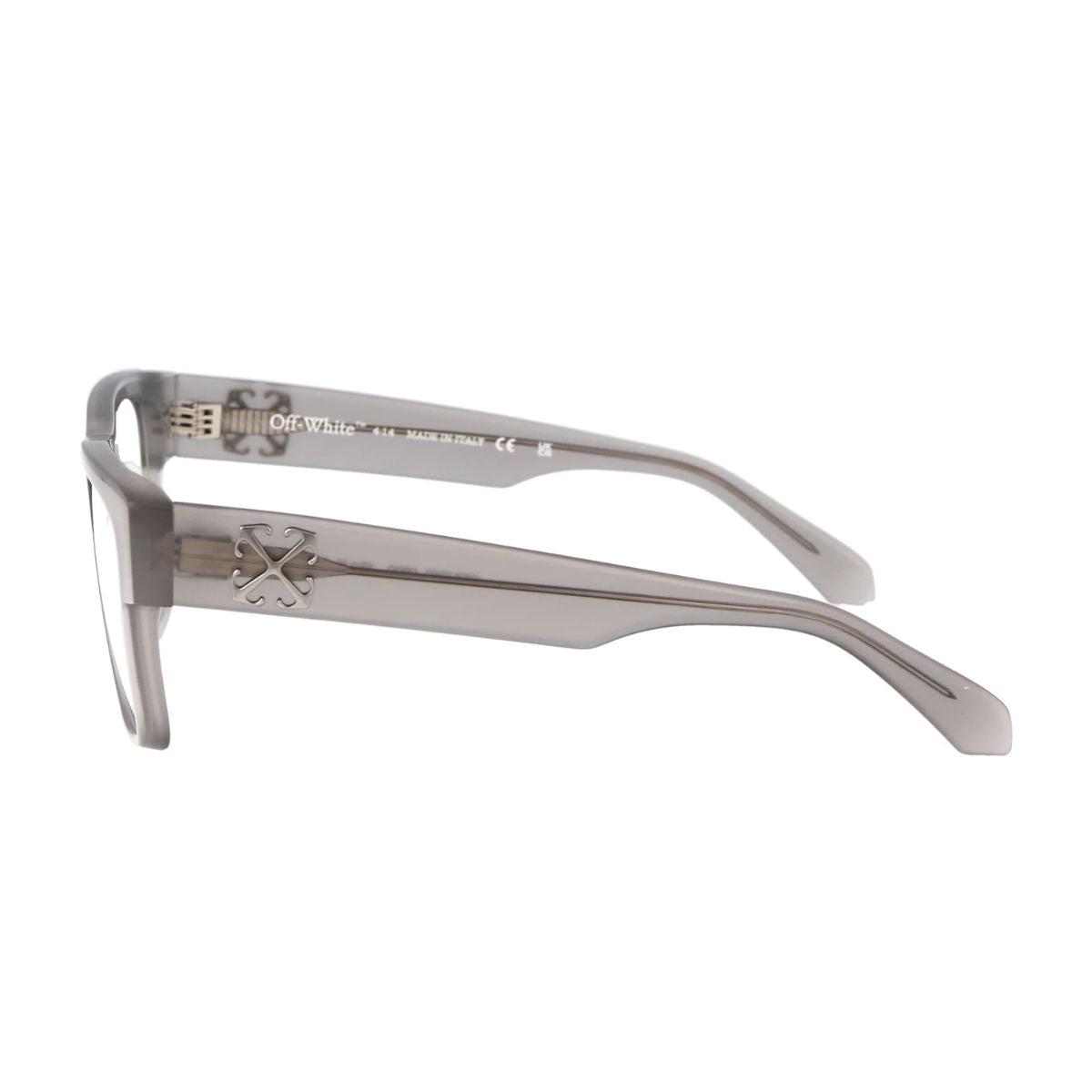 Off-White OERJ060 0900 square grey optical frames for men & women. Modern, sleek, and lightweight design, ideal for daily wear and prescription lenses. Discover premium eyewear online at Optorium.