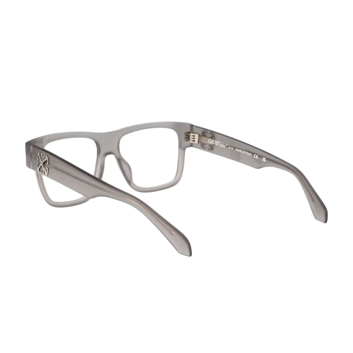 Shop Off-White OERJ060 0900 grey square glasses for men & women. Designed for comfort and style, these high-quality optical frames are perfect for prescription use. Available now online at Optorium.