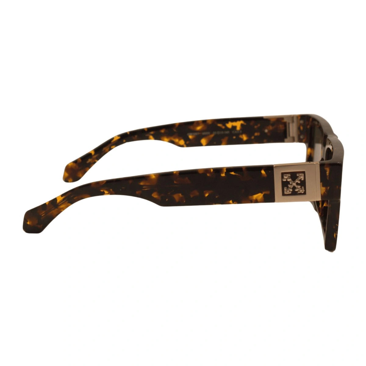 Off-White Henderson OW1057 6055 Havana rectangle sunglasses with green UV lenses