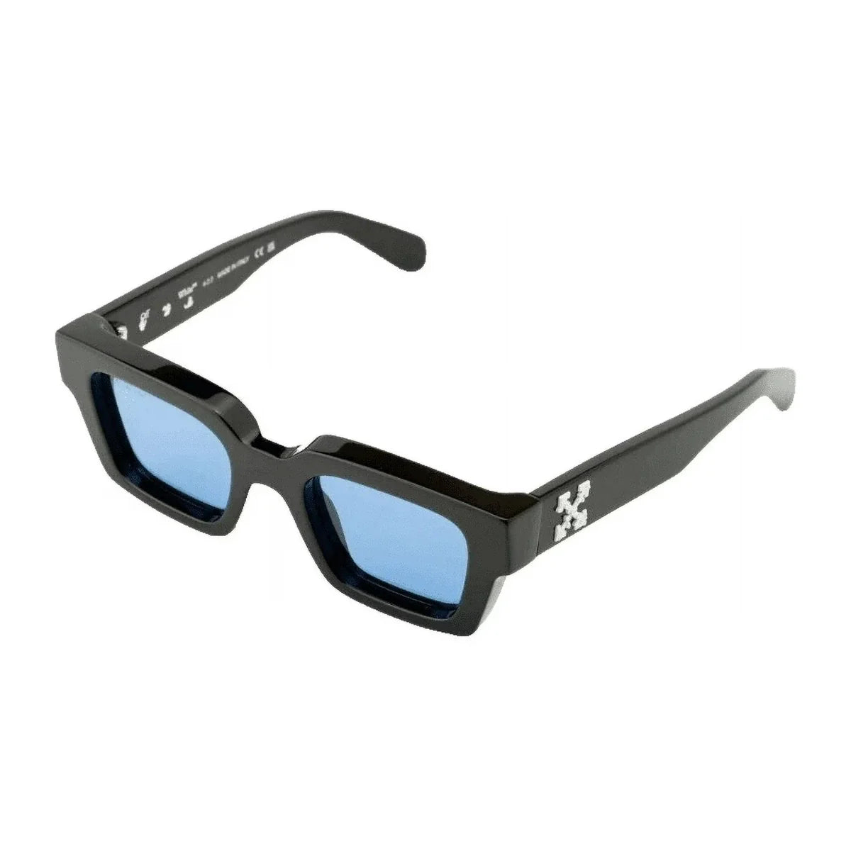 Buy Luxury Off White OERI008 1045L sunglasses blue lens black frame unisex high-quality designer off white shades Optorium
