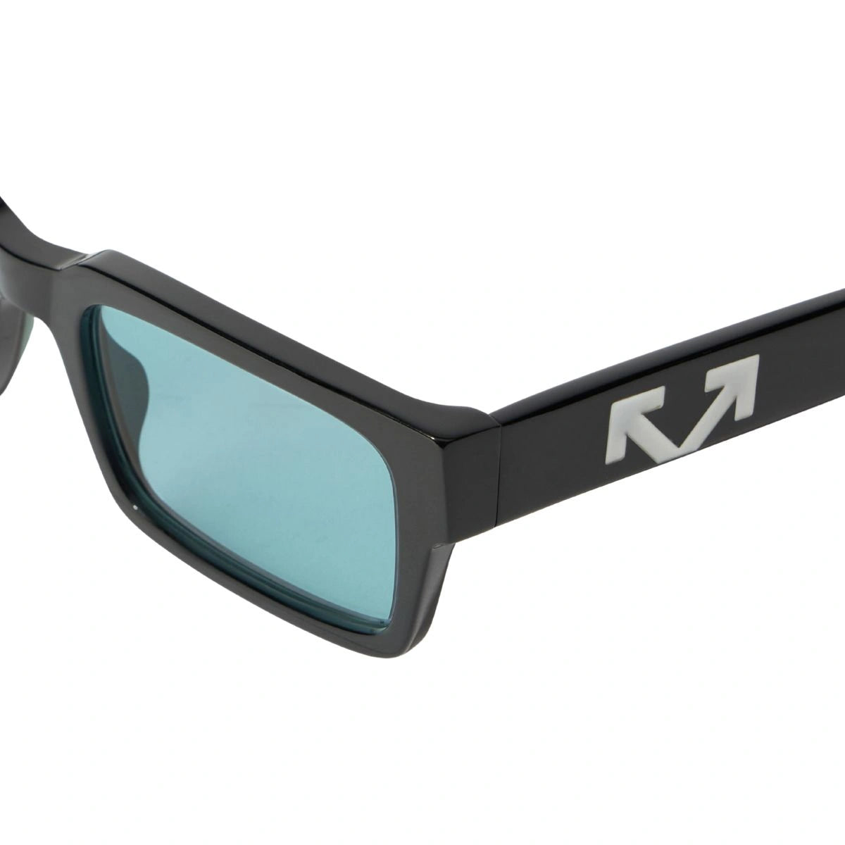 Black acetate Off-White sunglasses with signature Arrow temple logo