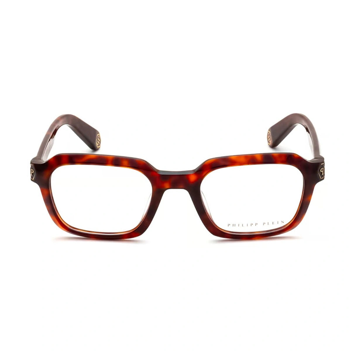 PHILIPP PLEIN VPP083 0C10 unisex square Havana eyeglasses at Optorium