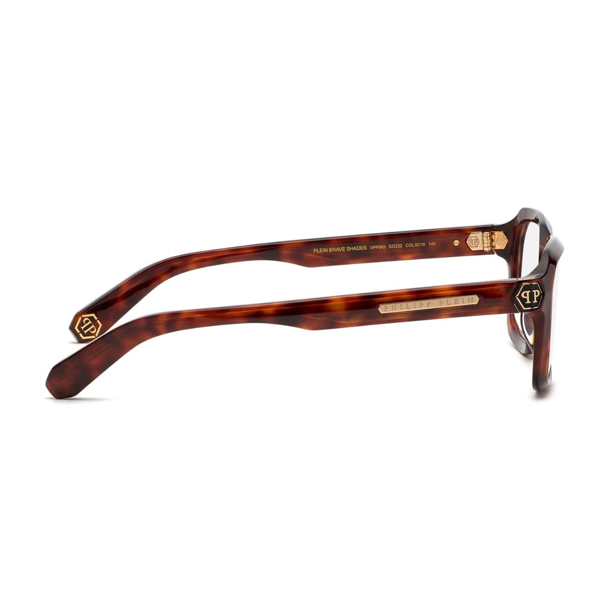 Luxury PHILIPP PLEIN VPP083 0C10 eyeglasses with branded temples