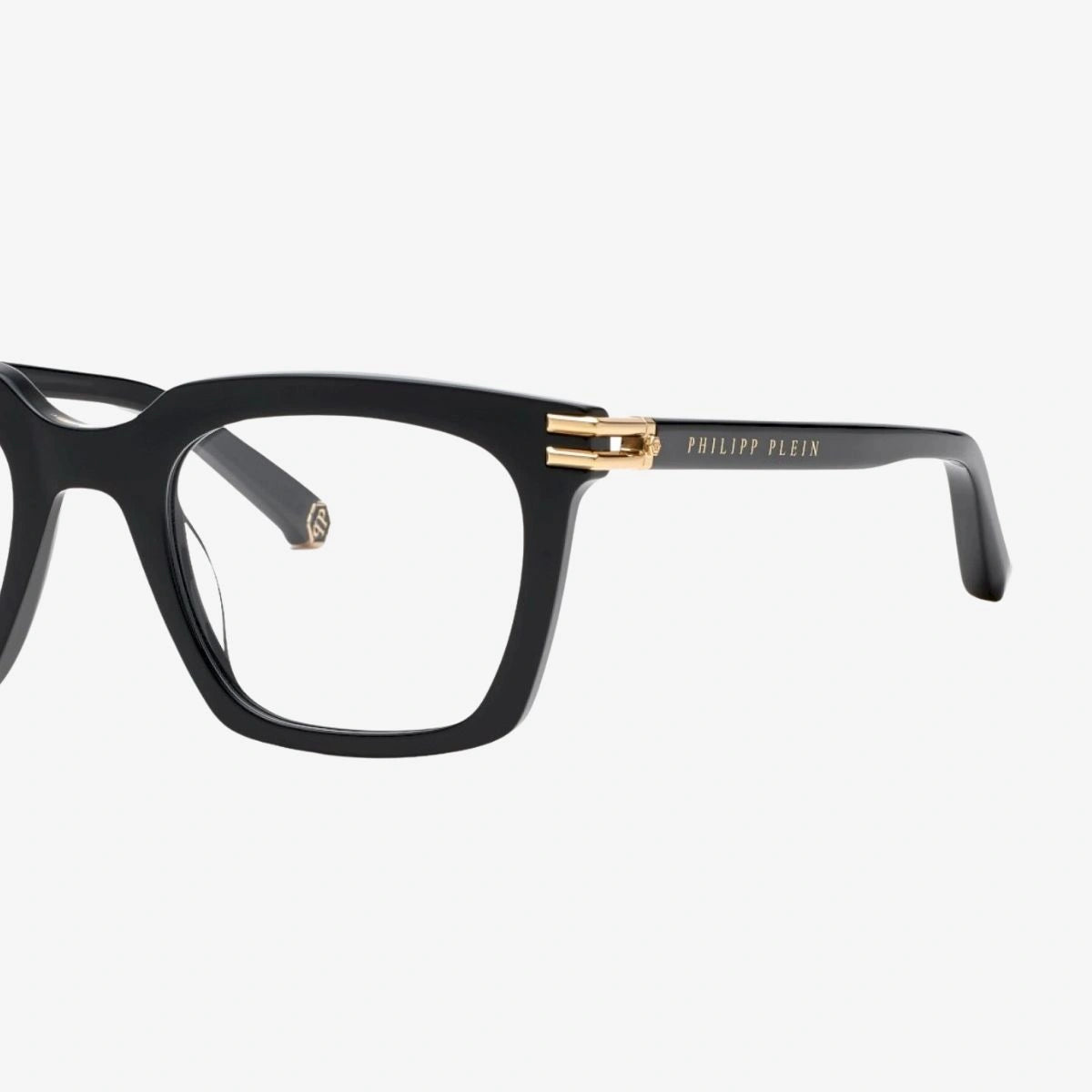 Luxury VPP115 0700 optical frame with PHILIPP PLEIN branded black temple