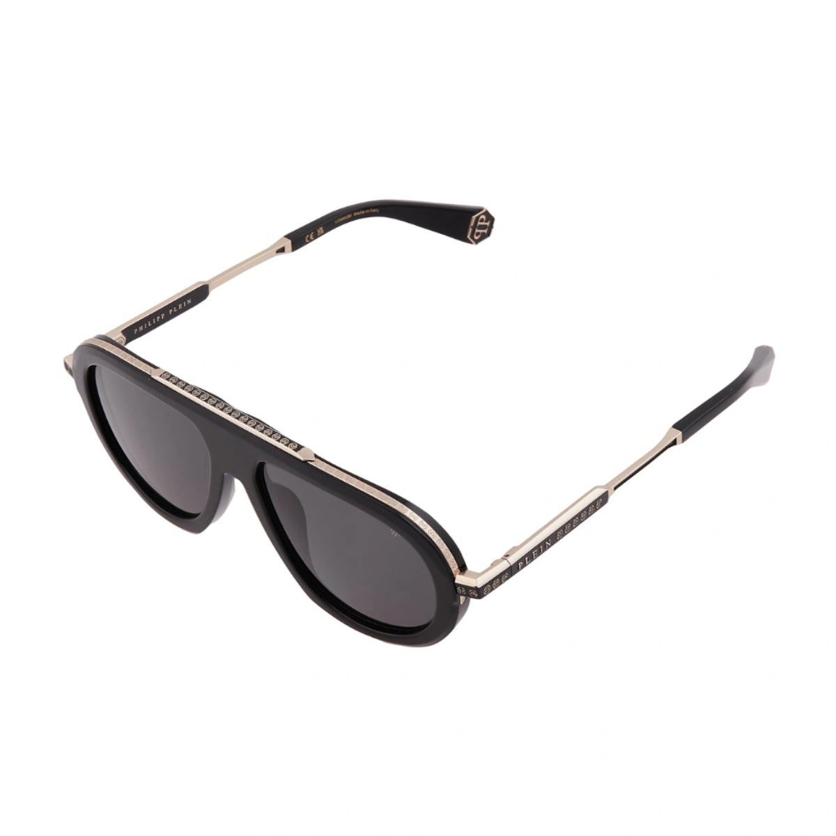 Black Gold Full Rim SPP151 0700 Aviator Shades with Signature PP Logo