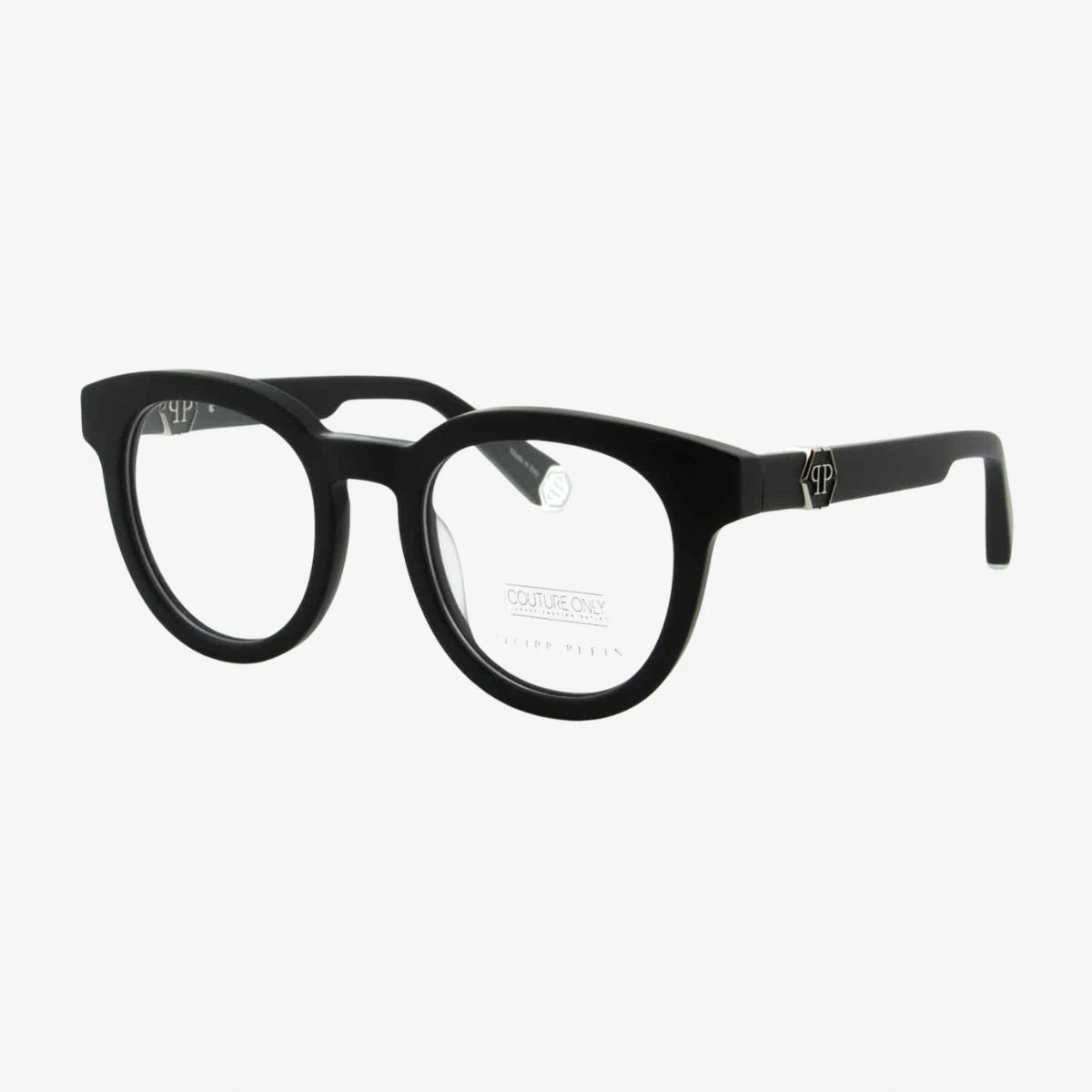 Matte Black VPP024 0703 Designer Spectacles with Branded Temples