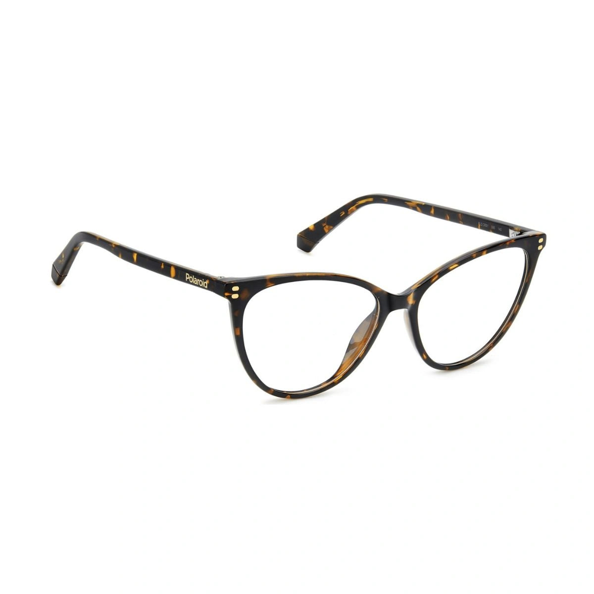 Polaroid womens designer cat eye glasses lightweight Havana frame