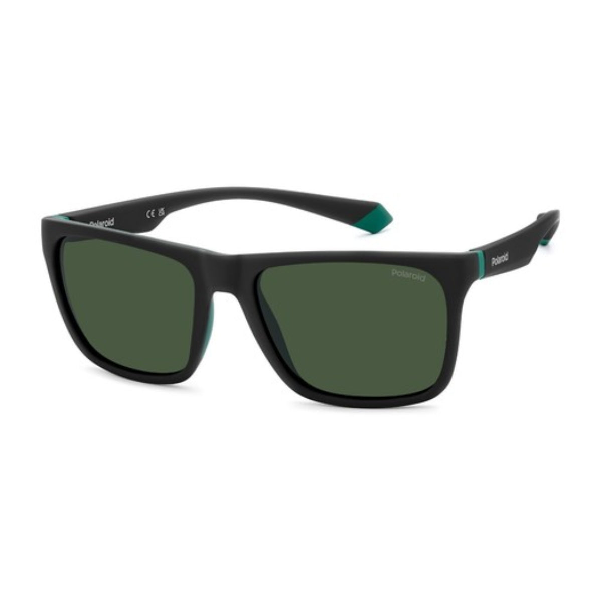 Front view of Polaroid sunglasses PLD 2141/S 30LUC featuring lightweight design, blue frame, and glare-reducing lenses. Shop at Optorium.