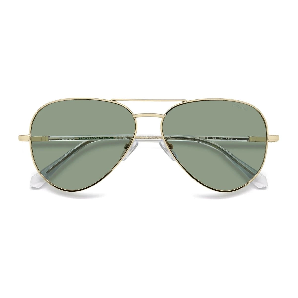 Polaroid PLD 4186 J5GUC gold full rim sunglasses with green lenses for men at Optorium